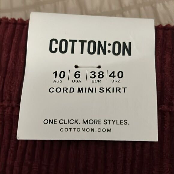 Cotton on new with tags corduroy miniskirt with pockets size 6 - Picture 6 of 7